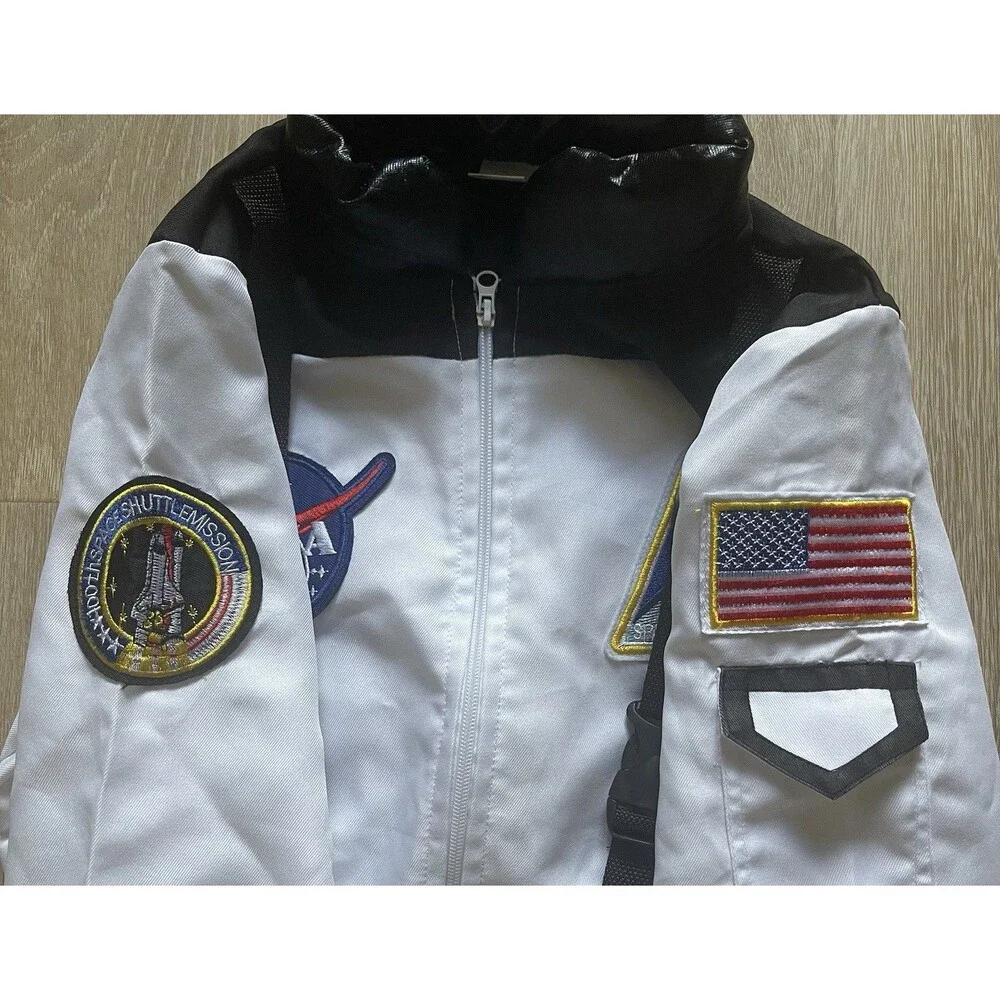 Astronaut Costume Suit Size NASA White Jumpsuit Embroidered Patches Youth XL